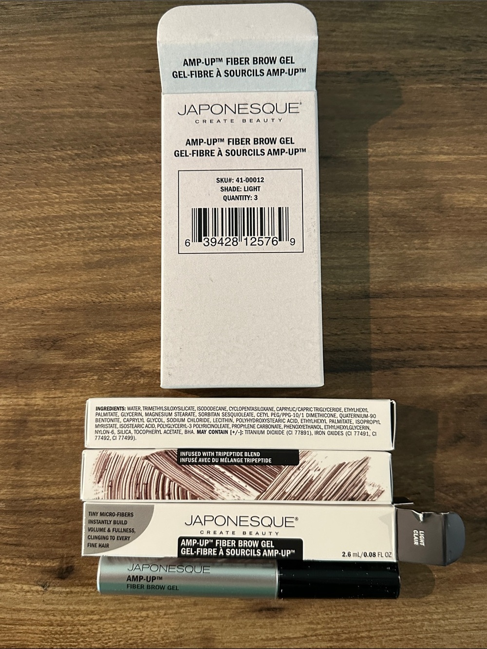 Japonesque AMP-UP Fiber Brow Gel - Light Box of 3